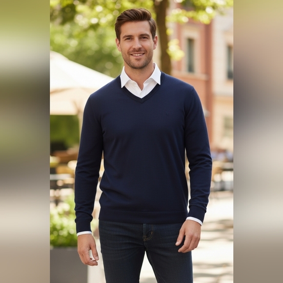 Banana Republic Other - Banana Republic Blue V Neck Merino Cashmere Sweater